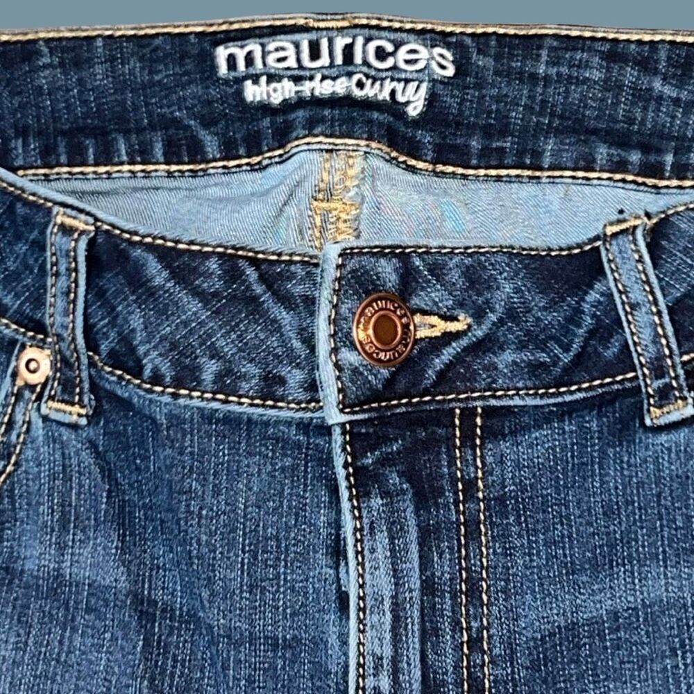 Plus Size Maurices Curvy High Rise DarkWash Jeans Size 16 Short 33x29 #40 - Picture 2 of 6